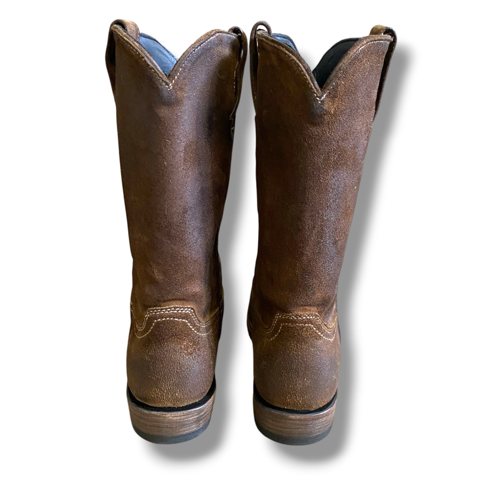 New Men's Frank Leather Cowboy Boots Size 9.5 Style 55265 Chocolate Wash Brown — image 4 of 8